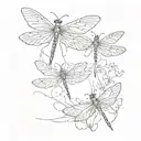 3 dragonflies 1 way ahead going to  heaven  tattoo design idea