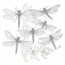 3 dragonflies 1 way ahead going to  heaven  tattoo design idea