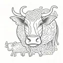 keith haring style + cow tattoo design idea