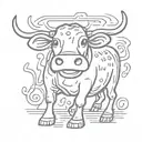 keith haring style + cow tattoo design idea