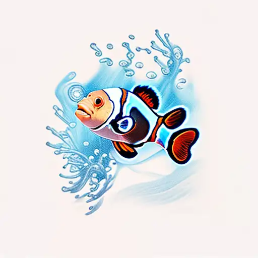 Clown fish tattoo design idea