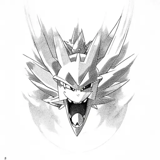 pokemon on the supersonic cloud from dragon ball tattoo design idea