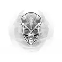 Mummy alien tattoo design idea