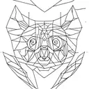 minimalist single line outline of two cats tattoo design idea
