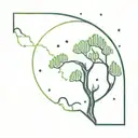 A minimalist tattoo design of a constellation of Aries formed by forest trees, symbolizing your connection to nature and your zodiac sign tattoo design idea