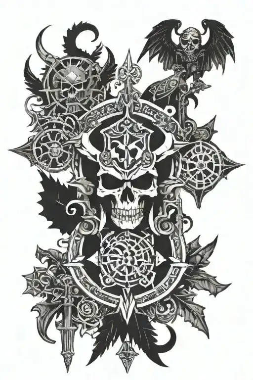 Warhammer 30k Sigils and patters tattoo design idea
