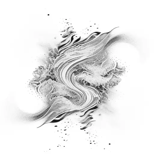 liquid line waves tattoo design idea