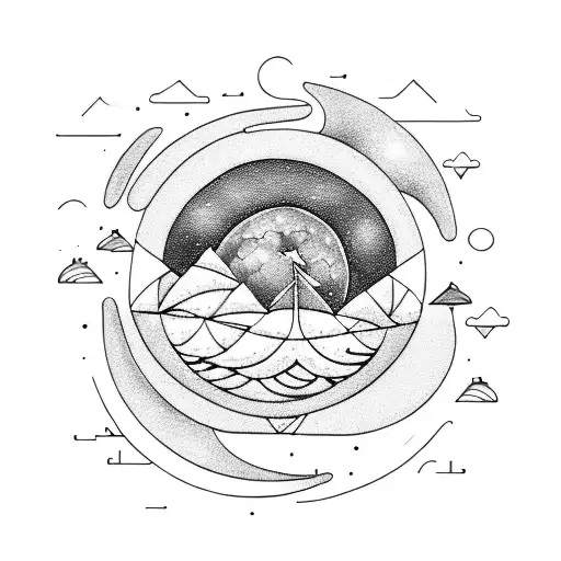 You're the moon and I'm the sea shore tattoo design idea