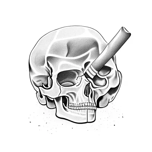 a sledgehammer breaking a skull  tattoo design idea