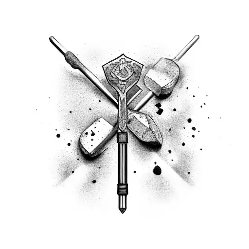a sledgehammer hitting bone tattoo design idea