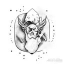 a sledgehammer hitting bone tattoo design idea