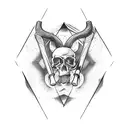 a sledgehammer hitting bone tattoo design idea