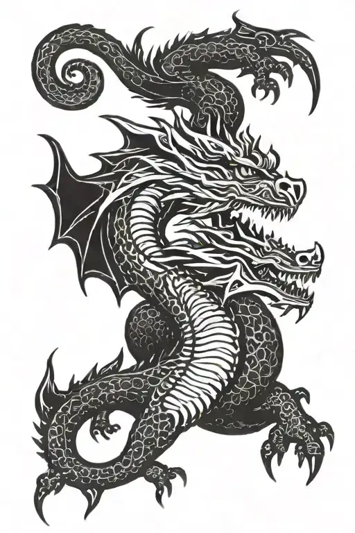 Nordic dragon wrapped tattoo design idea