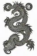 Nordic dragon wrapped tattoo design idea