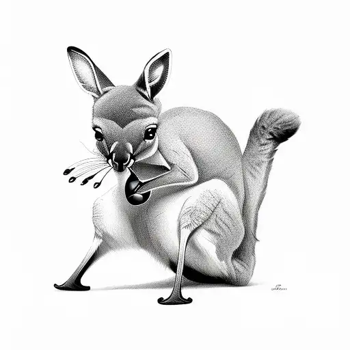 boxing kangaroo tattoo design idea