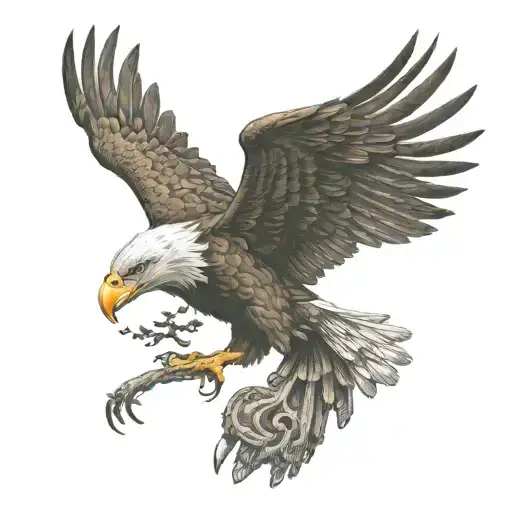 eagle with the wayne on wing tattoo design idea