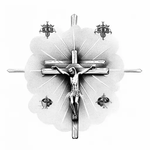 Crucifix with wings , don't include Jesus in human form tattoo design idea