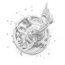 Sci-fiction dive  tattoo design idea