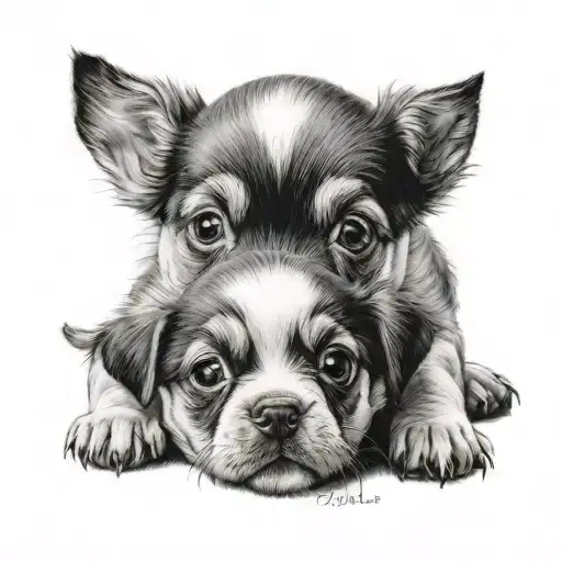 you smell like newborn puppies tattoo design idea