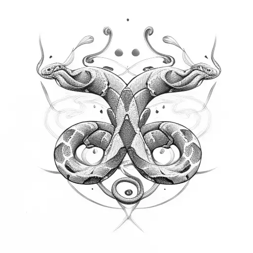 gemini snake tattoo design idea