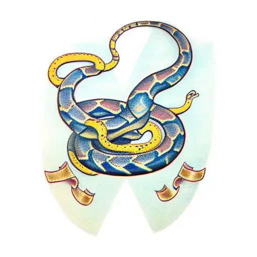 gemini snake tattoo design idea