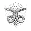 gemini snake tattoo design idea