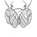 small raven flying tattoo design idea