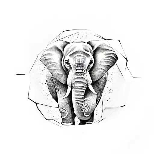 elephant, man in a mirror, heart on a sleeve tattoo design idea