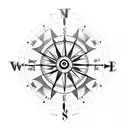 globe clock compass tattoo design idea