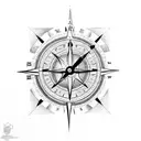 globe clock compass tattoo design idea