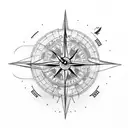globe clock compass tattoo design idea