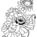 poppy, crysanthemum, and daisy intertwined tattoo design idea