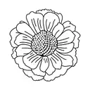 poppy, crysanthemum, and daisy intertwined tattoo design idea