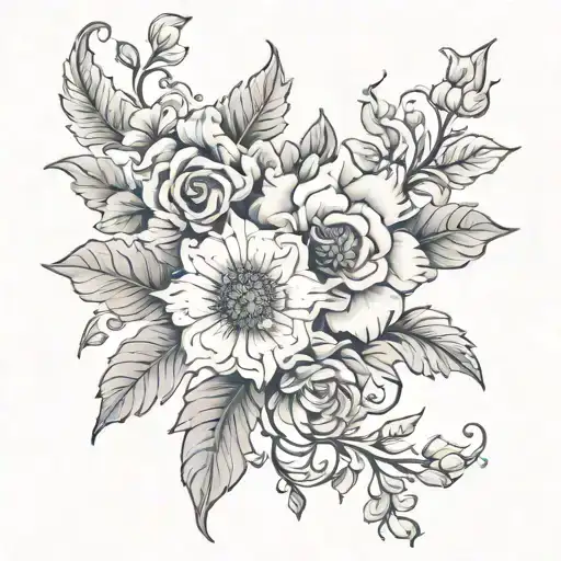masculine Latin floral tattoo black grey tattoo tattoo design idea