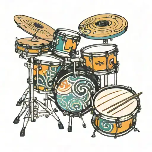 drums, percussion, african, minimal tattoo design idea