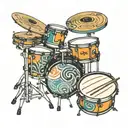 drums, percussion, african, minimal tattoo design idea