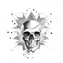 skull and stars tattoo design idea