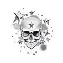 skull and stars tattoo design idea