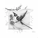 Whisk and Blue Jay tattoo design idea