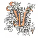 letter M and letter L tattoo design idea