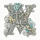 letter M and letter L tattoo design idea