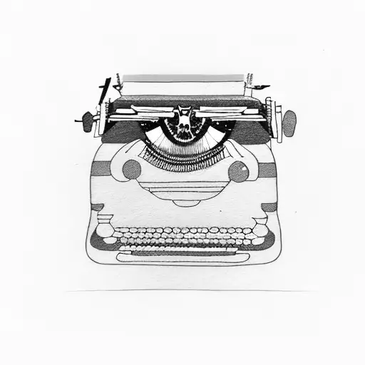 typewriter text i inbetween are symbols full black app. 5cm tattoo design idea