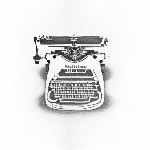 full arm sleeve, black and white, text in typewriter font covering whole arm, inbetween are symbols full black app. 5cm tattoo design idea