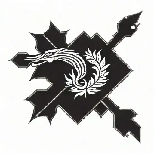 Fred Perry Logo with Cross  tattoo design idea