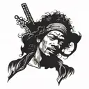 silhueta Jimi Hendrix tattoo design idea