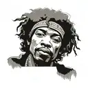 silhueta Jimi Hendrix tattoo design idea