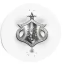 shield ans ax tattoo design idea