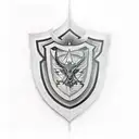 shield ans ax tattoo design idea