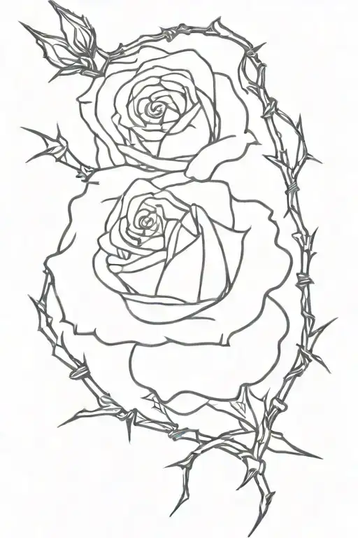 rose, thorns, lightning, barbed wire and pink tattoo design idea