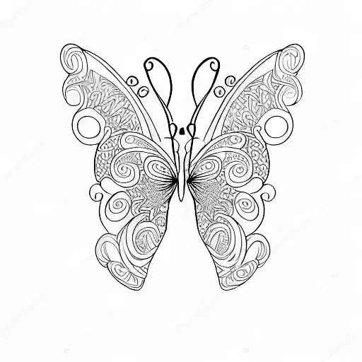 Design a tattoo where the letter A transforms into a butterfly with intricate dotwork details tattoo design idea